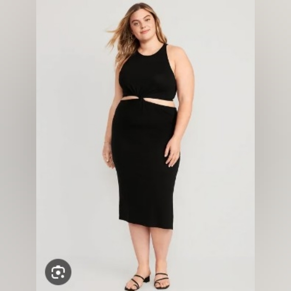 NWT Old Navy Sleeveless Twist-Front Midi Dress in Blackjack - Size 4X